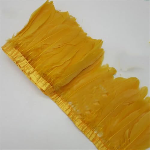 9,1 m Gänsefeder-Bordüre, 15–20 cm, weiß, natürliche Gänsefedern, Fransenband, Stoff, Basteln, DIY, dekorativ, goldfarben, 9,1 m 9,1 m Gänsefeder-Bordüre, 15–20 cm, weiß, natürliche Gänsefedern, Fransenband, Stoff, Basteln, DIY, dekorativ, goldfarben, 9,1 m von Generisch