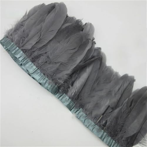 9,1 m Gänsefeder-Bordüre, 15–20 cm, weiß, natürliche Gänsefedern, Fransenband, Stoff, Basteln, DIY, dekorativ, grau, 9,1 m 9,1 m Gänsefeder-Bordüre, 15–20 cm, weiß, natürliche Gänsefedern, Fransenband, Stoff, Basteln, DIY, dekorativ, grau, 9,1 m von Generisch