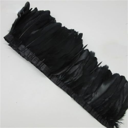9,1 m Gänsefeder-Bordüre, 15–20 cm, weiß, natürliche Gänsefedern, Fransenband, Stoff, Basteln, DIY, dekorativ, schwarz, 9,1 m 9,1 m Gänsefeder-Bordüre, 15–20 cm, weiß, natürliche Gänsefedern, Fransenband, Stoff, Basteln, DIY, dekorativ, schwarz, 9,1 m von Generisch