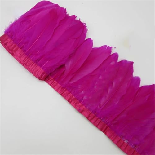 9,1 m Gänsefeder-Bordüre, 15–20 cm, weiß, natürliche Gänsefedern, Fransenband, Stoff, Basteln, DIY, dekorative Rose, 9,1 m von Generisch