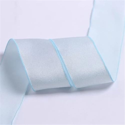 9,1 m Haarschleifenzubehör, Blumen-Geschenkverpackung, weiche Chiffonbänder, handgefertigt, Nähen, Handwerk, Hellblau, 38 mm 9,1 m Haarschleifenzubehör, Blumen-Geschenkverpackung, weiche Chiffonbänder, handgefertigt, Nähen, Handwerk, Hellblau, 38 mm von Generisch