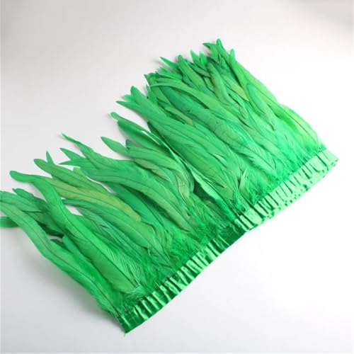 9,1 m Hahnfeder-Bordüre für DIY-Handwerk, 25–30 cm, Federfransen für Kleidung, Zubehör, EN8, 9,1 m von Generisch