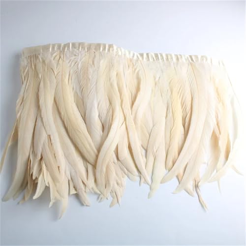 9,1 m Hahnfeder-Bordüre zum Nähen, 25–40 cm, Fransenbänder, Zubehör, DIY, Hochzeitsdekoration, Beige, 25–30 cm 9,1 m Hahnfeder-Bordüre zum Nähen, 25–40 cm, Fransenbänder, Zubehör, DIY, Hochzeitsdekoration, Beige, 25–30 cm von Generisch