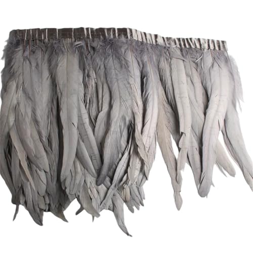 9,1 m Hahnfeder-Bordüre zum Nähen, 25–40 cm, Fransenbänder, Zubehör, DIY, Hochzeitsdekoration, Grau, 9 30–35 cm 9,1 m Hahnfeder-Bordüre zum Nähen, 25–40 cm, Fransenbänder, Zubehör, DIY, Hochzeitsdekoration, Grau, 9 30–35 cm von Generisch