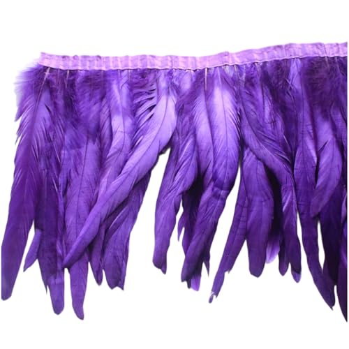9,1 m Hahnfeder-Bordüre zum Nähen, 25–40 cm, Fransenbänder, Zubehör, DIY, Hochzeitsdekoration, Lila, 30–35 cm 9,1 m Hahnfeder-Bordüre zum Nähen, 25–40 cm, Fransenbänder, Zubehör, DIY, Hochzeitsdekoration, Lila, 30–35 cm von Generisch