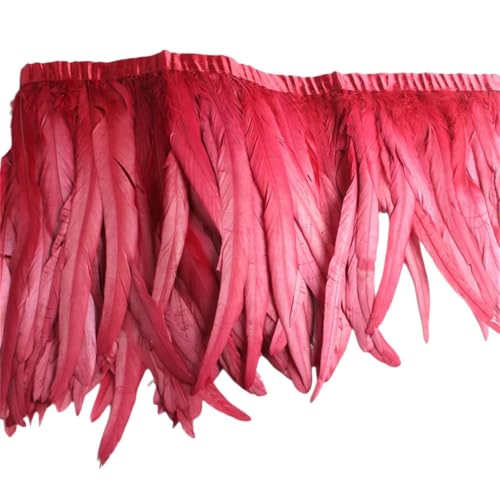 9,1 m Hahnfeder-Bordüre zum Nähen, 25–40 cm, Fransenbänder, Zubehör, DIY, Hochzeitsdekoration, Weinrot, 25–30 cm 9,1 m Hahnfeder-Bordüre zum Nähen, 25–40 cm, Fransenbänder, Zubehör, DIY, Hochzeitsdekoration, Weinrot, 25–30 cm von Generisch