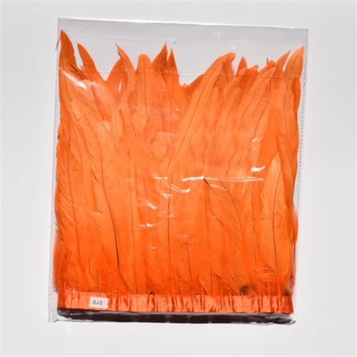 9,1 m Hahnfeder-Borte, 30–35 cm, mit Federn, bespannt, Hühnerfeder-Besatz, Kleid/Rock/Kostümdekoration, Orange, 9,1 m 9,1 m Hahnfeder-Borte, 30–35 cm, mit Federn, bespannt, Hühnerfeder-Besatz, Kleid/Rock/Kostümdekoration, Orange, 9,1 m von Generisch