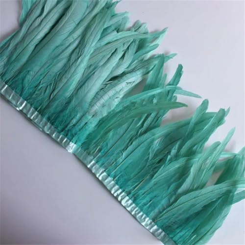 9,1 m Hahnfeder-Borten, 25–30 cm, Federbesatz, Hühnerfederbesatz, Kleid, Rock, Dekoration, Minze, EN8, 91 cm 9,1 m Hahnfeder-Borten, 25–30 cm, Federbesatz, Hühnerfederbesatz, Kleid, Rock, Dekoration, Minze, EN8, 91 cm von Generisch