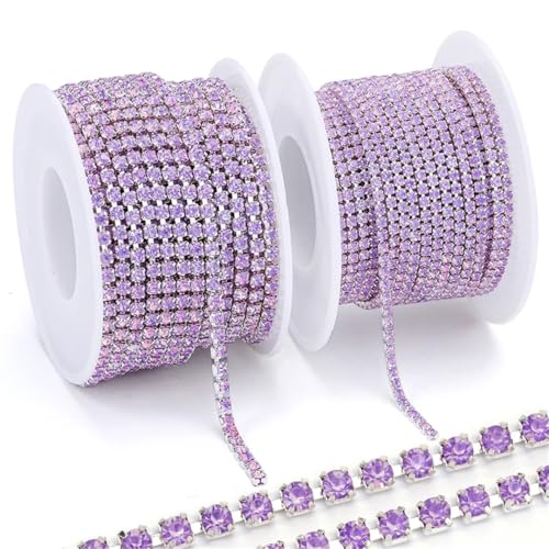 9,1 m Rolle, 2–3 mm, Mokka-Opal, AB-Strass, Cup-Bordüre zum Aufnähen, Schmuckherstellung und dekorative Kleiderapplikationen von Generisch