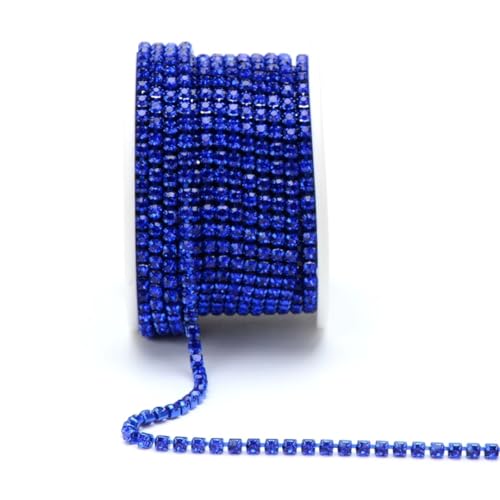 9,1 m Rolle, SS6 bis SS16, weißer Opal, zum Nähen, Glas-Strassbesatz mit Krallenkette, für Hochzeitskleid, Verzierung von Generisch