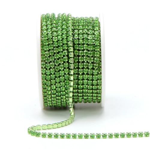 9,1 m Rolle, SS6 bis SS16, weißer Opal, zum Nähen, Glas-Strassbesatz mit Krallenkette, für Hochzeitskleid, Verzierung von Generisch