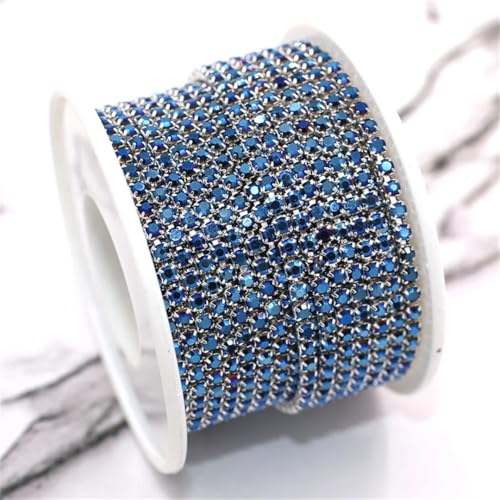 9,1 m Rolle Glaskristall-Strasssteine mit silberfarbener Basis, Cup-Kette zum Aufkleben von Kleidertaschen und Hochzeitskleid-Dekorationen 9,1 m Rolle Glaskristall-Strasssteine mit silberfarbener Basis, Cup-Kette zum Aufkleben von Kleidertaschen und Hochzeitskleid-Dekorationen von Generisch