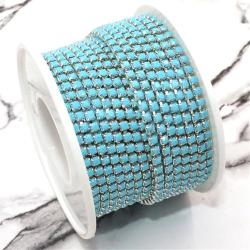 9,1 m Rolle Glaskristall-Strasssteine mit silberfarbener Basis, Cup-Kette zum Aufkleben von Kleidertaschen und Hochzeitskleid-Dekorationen 9,1 m Rolle Glaskristall-Strasssteine mit silberfarbener Basis, Cup-Kette zum Aufkleben von Kleidertaschen und Hochzeitskleid-Dekorationen von Generisch