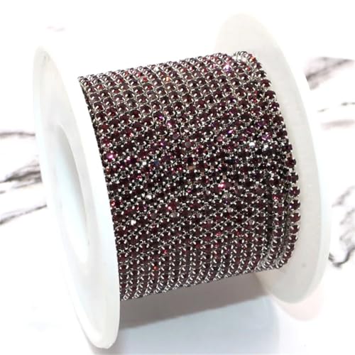9,1 m Rolle Glaskristall-Strasssteine mit silberfarbener Basis, Cup-Kette zum Aufkleben von Kleidertaschen und Hochzeitskleid-Dekorationen 9,1 m Rolle Glaskristall-Strasssteine mit silberfarbener Basis, Cup-Kette zum Aufkleben von Kleidertaschen und Hochzeitskleid-Dekorationen von Generisch