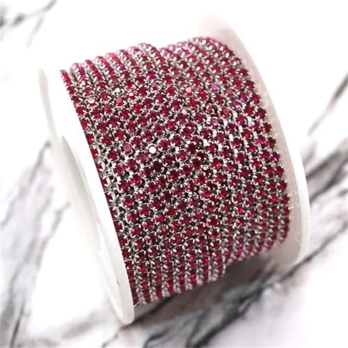 9,1 m Rolle Glaskristall-Strasssteine mit silberfarbener Basis, Cup-Kette zum Aufkleben von Kleidertaschen und Hochzeitskleid-Dekorationen 9,1 m Rolle Glaskristall-Strasssteine mit silberfarbener Basis, Cup-Kette zum Aufkleben von Kleidertaschen und Hochzeitskleid-Dekorationen von Generisch