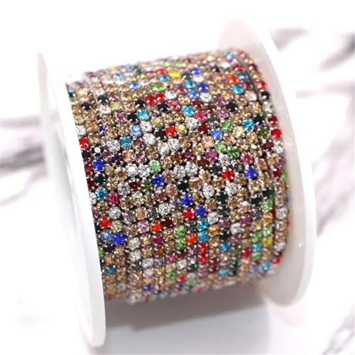 9,1 m Rolle Glaskristall-Strasssteine mit silberfarbener Basis, Cup-Kette zum Aufkleben von Kleidertaschen und Hochzeitskleid-Dekorationen 9,1 m Rolle Glaskristall-Strasssteine mit silberfarbener Basis, Cup-Kette zum Aufkleben von Kleidertaschen und Hochzeitskleid-Dekorationen von Generisch