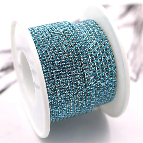 9,1 m Rolle Glaskristall-Strasssteine mit silberfarbener Basis, Cup-Kette zum Aufkleben von Kleidertaschen und Hochzeitskleid-Dekorationen 9,1 m Rolle Glaskristall-Strasssteine mit silberfarbener Basis, Cup-Kette zum Aufkleben von Kleidertaschen und Hochzeitskleid-Dekorationen von Generisch