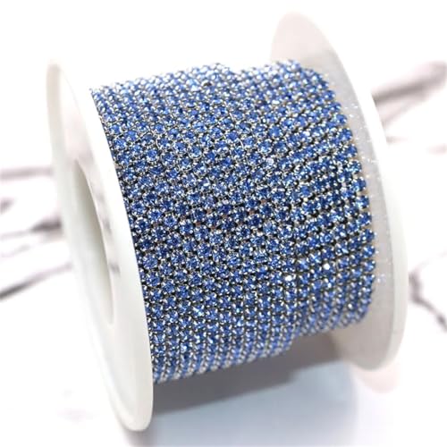 9,1 m Rolle Glaskristall-Strasssteine mit silberfarbener Basis-Cup-Kette zum Aufkleben von Kleidertaschen und Hochzeitskleid-Dekorationen 9,1 m Rolle Glaskristall-Strasssteine mit silberfarbener Basis-Cup-Kette zum Aufkleben von Kleidertaschen und Hochzeitskleid-Dekorationen von Generisch