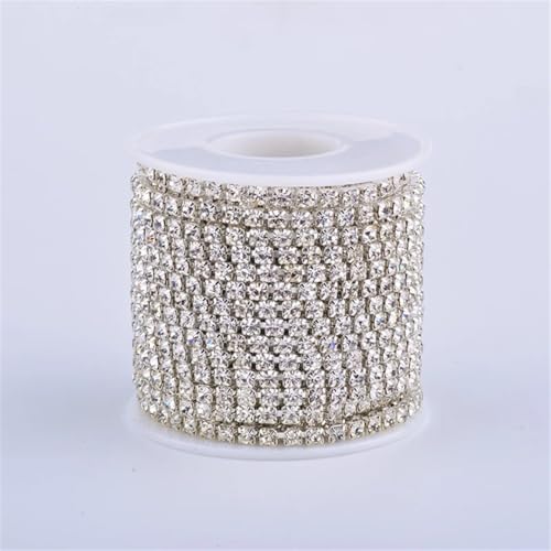 9,1 m Rolle SS6 bis SS18 zum Aufnähen, silberfarbene Glas-Strass-Kette, Besatz, Ab-Kristallsteine, Applikation, dichtes Strassband für Kleidung und Taschen 9,1 m Rolle SS6 bis SS18 zum Aufnähen, silberfarbene Glas-Strass-Kette, Besatz, Ab-Kristallsteine, Applikation, dichtes Strassband für Kleidung und Taschen von Generisch