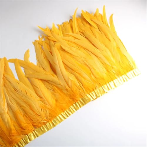 9,1 m lange Hahnfeder-Bordüre für Bastelarbeiten, 25–30 cm, Federfransen für Kleidung, Accessoires, goldfarben, 9,1 m 9,1 m lange Hahnfeder-Bordüre für Bastelarbeiten, 25–30 cm, Federfransen für Kleidung, Accessoires, goldfarben, 9,1 m von Generisch