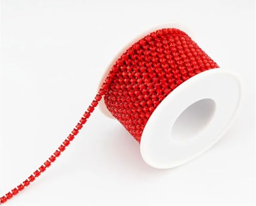 9,1 m pro Rolle Ss6 2 mm Siamglas Strasssteine Cup Chain Kristallbesatz zum Aufnähen für DIY Hochzeitskleid und Kleidungsdekoration 9,1 m pro Rolle Ss6 2 mm Siamglas Strasssteine Cup Chain Kristallbesatz zum Aufnähen für DIY Hochzeitskleid und Kleidungsdekoration von Generisch