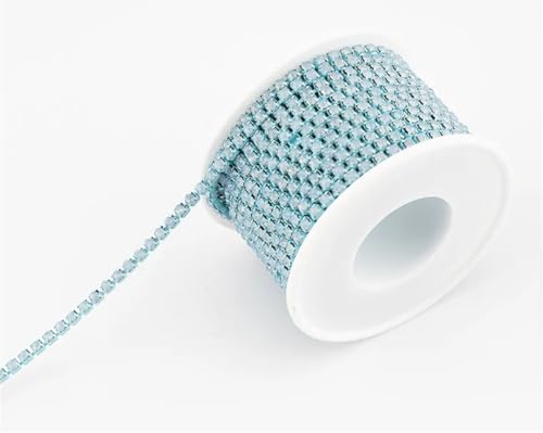 9,1 m pro Rolle Ss6-Ss16 blaue Opal-Strass-Cup-Kette zum Aufnähen, Krallenfassung für DIY-Kleidung, Bekleidungszubehör und Schuhdekoration 9,1 m pro Rolle Ss6-Ss16 blaue Opal-Strass-Cup-Kette zum Aufnähen, Krallenfassung für DIY-Kleidung, Bekleidungszubehör und Schuhdekoration von Generisch