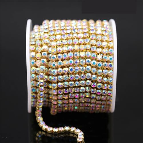 9,1 oder 9,1 m Rolle Ss6-Ss18 Kristall-Strass-Cup-Kette zum Aufnähen oder Aufkleben auf Kleidung, Schmuck und Bekleidungszubehör 9,1 oder 9,1 m Rolle Ss6-Ss18 Kristall-Strass-Cup-Kette zum Aufnähen oder Aufkleben auf Kleidung, Schmuck und Bekleidungszubehör von Generisch