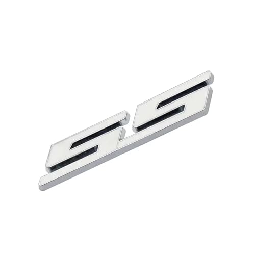 9 x 1,8 cm Metall-Buchstaben-Emblem-Abzeichen-Aufkleber, kompatibel mit SS Aveo Cruze Malibu Sail Captiva Lacetti Orlando Epica Camaro Autoaufkleber(Sticker White) von Generisch