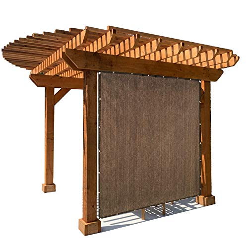 90 % Sonnenschutznetz, 180 g/m², Netzstoff mit Ösen für Terrasse, Pergola und Pavillon, Braun, Größe: 2 x 6 m, UV-Schutz für den Außenbereich von Generisch