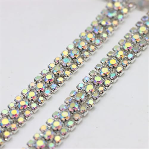 91 cm 3-reihige Strass-Cup-Kette zum Aufnähen in Schwarz und Weiß für Taschen, Stoff und Nagelkunst-Dekoration 91 cm 3-reihige Strass-Cup-Kette zum Aufnähen in Schwarz und Weiß für Taschen, Stoff und Nagelkunst-Dekoration von Generisch