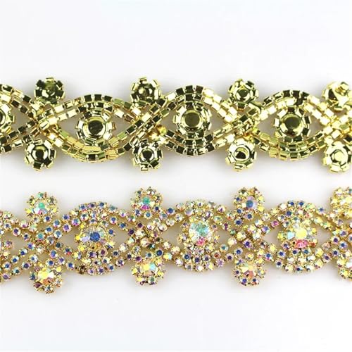 91 cm lange X-Form Kristall Strass Besatz Metallkette Band zum Aufnähen für Kleidertaschen und Schuhe, Verzierungen, Silber-Finish 91 cm lange X-Form Kristall Strass Besatz Metallkette Band zum Aufnähen für Kleidertaschen und Schuhe, Verzierungen, Silber-Finish von Generisch
