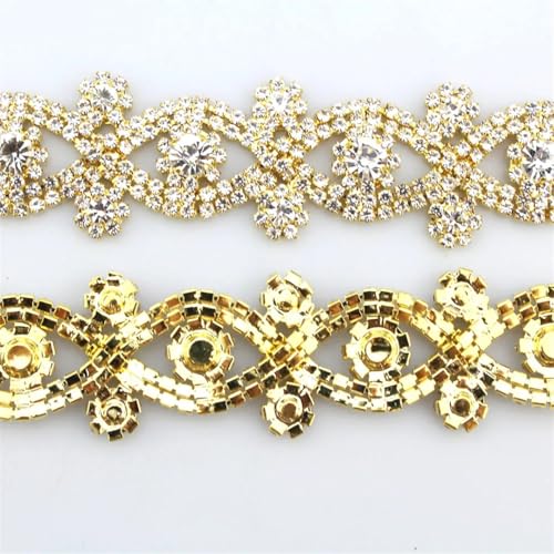 91 cm lange X-Form Kristall Strass Besatz Metallkette Band zum Aufnähen für Kleidertaschen und Schuhe, Verzierungen, Silber-Finish 91 cm lange X-Form Kristall Strass Besatz Metallkette Band zum Aufnähen für Kleidertaschen und Schuhe, Verzierungen, Silber-Finish von Generisch