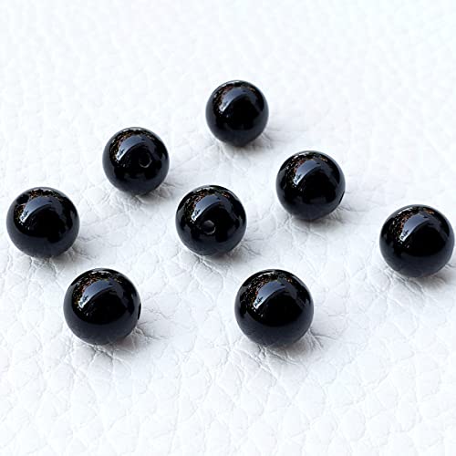 99 schwarze Onyx-Perlen für Schmuckherstellung, 8 mm, natürliche Edelsteine, rund, lose Steine, Abstandshalter, Zubehör, Zubehör für Armband, Halskette mit Kordel und Schmuckbeutel und roter Box 99 schwarze Onyx-Perlen für Schmuckherstellung, 8 mm, natürliche Edelsteine, rund, lose Steine, Abstandshalter, Zubehör, Zubehör für Armband, Halskette mit Kordel und Schmuckbeutel und roter Box von Generisch