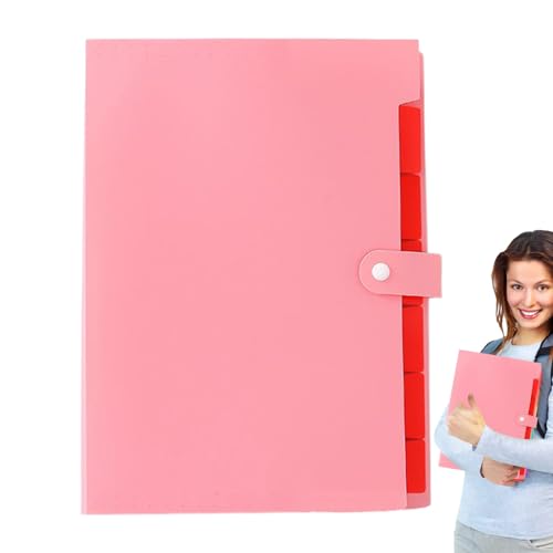 A4 Aktenordner - Hängeregister | Papier-Organizer | Tragbares, Multifunktionales Aufbewahrungsmaterial Im A4-Format Mit Farbetiketten Und 7 Taschen Für Rechnungen | Quittungen Und Dokumente,Schule von Generisch