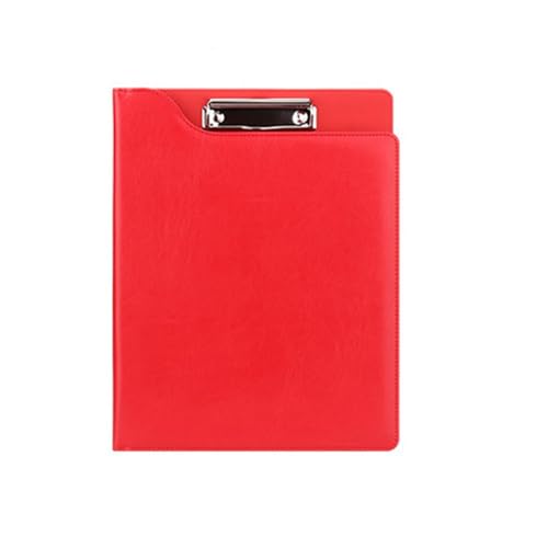 A4-Aktenordner-Klemmbrett, PU-Leder-Padfolio-Klemmbrett mit Stifthalter, Portfolio-Organizer mit Notizblock, Dokumentenaufbewahrung, Organizer (rot) von Generisch