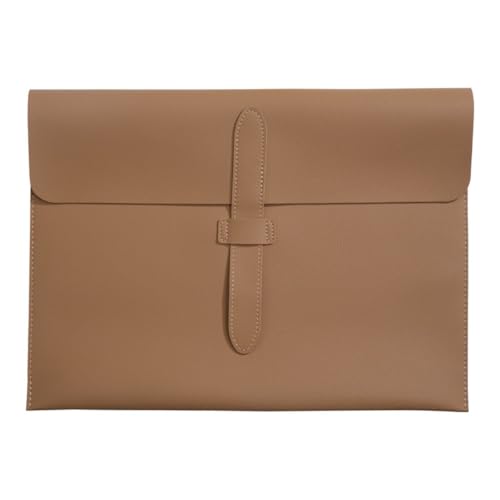 A4-Dokumentenmappe aus Leder, große Kapazität, Dokumententasche, Dokumentenmappe, Datenvertragsrechnung, tragbarer Dokumenten-Organizer für Zuhause (Khaki) von Generisch