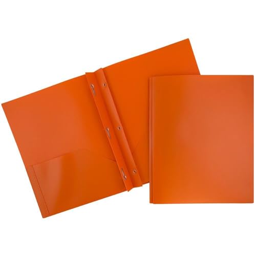 A4 Leichtes Qualitäts Plastik-Ordner, Schreibmappe Klemmbrett mit deckel, Plastikordner Schlitzordner Ordner eignen sich für Klassen, Schüler und Lehrerbüros， Orange von Generisch