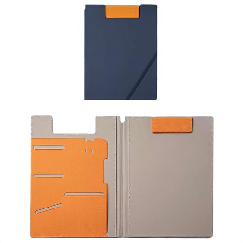 A4 PU Leder Whiteboard Ordner - Multifunktionales magnetisches Klemmbrett mit eingebauter löschbarer Schreibtafel | Business Padfolio für Meetings, Büroarbeit & rechtliche Notizen (Blau) von Generisch