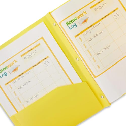 A4 Ringbuch, Aktenordner, Dokumentenorganisation, geeignet für Arbeit, Schule (Gelb) von Generisch