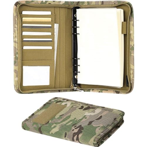 A5 Militär-Notizbuch, Ordner mit 6 Löchern, Camouflage, Oxford-Stoff, Ringbuch, Notizblock, Dokumenten-Organizer von Generisch