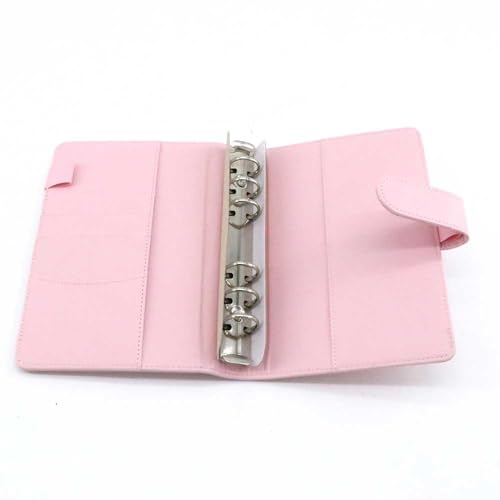 A6-Notizbuch, 6-Ring-Planer mit stilvollem Design, lose Blätter, persönlicher Organizer, Bindereinband, nachfüllbarer Aktenordner (A6, Rosa) von Generisch