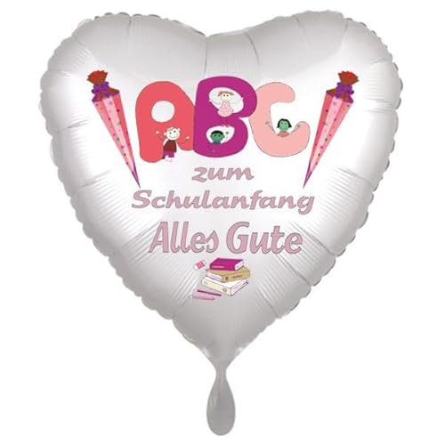 ABC zum Schulanfang. Alles Gute. Folienballon Herz, 45cm ohne Helium. von Generisch