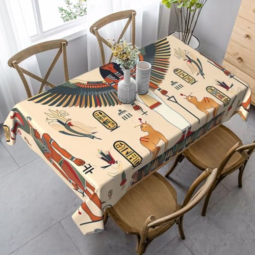 Ägyptische Pharaon-Tischdecke, rechteckig, 140 x 90 cm, antike Tischdecke für Esstisch, knitterfreie Tischdecke für Zuhause, Innen- und Außenbereich, Party-Dekoration von Generisch