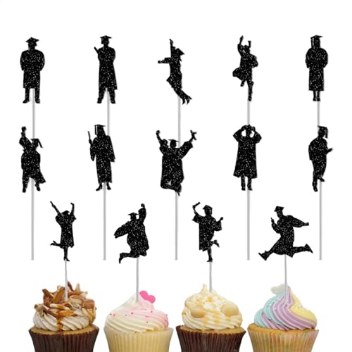Abschluss Cupcake Toppers, Abschlusskuchendekorationen - Kleine Abschlussfeierkuchen -Topper - Cupcake Decoration Supplies für Partys, Set von 14 Food Decor -Picks Abschluss Cupcake Toppers, Abschlusskuchendekorationen - Kleine Abschlussfeierkuchen -Topper - Cupcake Decoration Supplies für Partys, Set von 14 Food Decor -Picks von Generisch