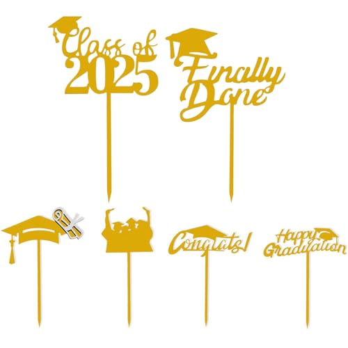 Abschluss Cupcake Toppers Zweitausendfünfundzwanzig - Glückwunsch Kuchen Dekorationsset Aus Sechs Teilen - Lebendige Farben Dessert Schmuckstücke Abschluss Saison Foto Requisiten Für Universität Gymna Abschluss Cupcake Toppers Zweitausendfünfundzwanzig - Glückwunsch Kuchen Dekorationsset Aus Sechs Teilen - Lebendige Farben Dessert Schmuckstücke Abschluss Saison Foto Requisiten Für Universität Gymna von Generisch