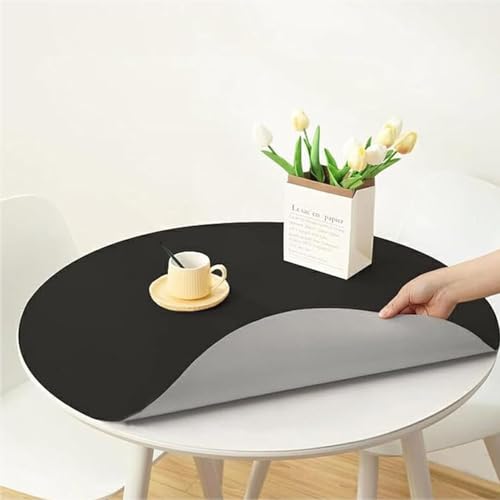 Abwaschbare runde Kunstleder-Tischdecke, großer Vinyl-Tischschutz, für den Außenbereich und leicht zu reinigende runde Tischdecke, elegante Esszimmerdekoration. Abwaschbare runde Kunstleder-Tischdecke, großer Vinyl-Tischschutz, für den Außenbereich und leicht zu reinigende runde Tischdecke, elegante Esszimmerdekoration. von Generisch