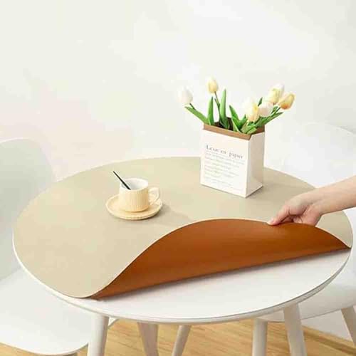 Abwaschbare runde Kunstleder-Tischdecke, großer Vinyl-Tischschutz, für den Außenbereich und leicht zu reinigende runde Tischdecke, elegante Esszimmerdekoration. Abwaschbare runde Kunstleder-Tischdecke, großer Vinyl-Tischschutz, für den Außenbereich und leicht zu reinigende runde Tischdecke, elegante Esszimmerdekoration. von Generisch