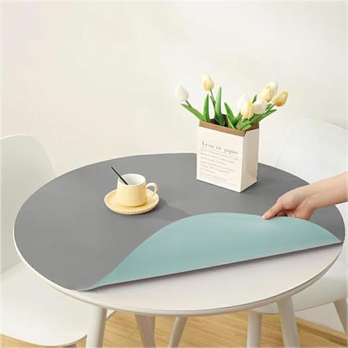 Abwaschbare runde Kunstleder-Tischdecke, großer Vinyl-Tischschutz, für den Außenbereich und leicht zu reinigende runde Tischdecke, elegante Esszimmerdekoration. Abwaschbare runde Kunstleder-Tischdecke, großer Vinyl-Tischschutz, für den Außenbereich und leicht zu reinigende runde Tischdecke, elegante Esszimmerdekoration. von Generisch