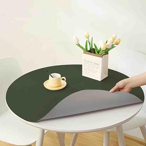 Abwaschbare runde Kunstleder-Tischdecke, großer Vinyl-Tischschutz, für den Außenbereich und leicht zu reinigende runde Tischdecke, elegante Esszimmerdekoration. Abwaschbare runde Kunstleder-Tischdecke, großer Vinyl-Tischschutz, für den Außenbereich und leicht zu reinigende runde Tischdecke, elegante Esszimmerdekoration. von Generisch