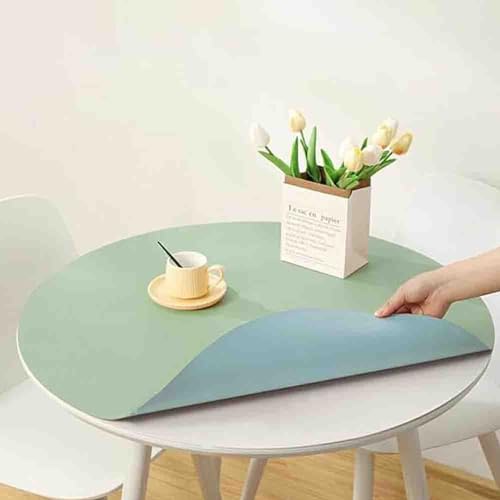 Abwaschbare runde Kunstleder-Tischdecke, großer Vinyl-Tischschutz, für den Außenbereich und leicht zu reinigende runde Tischdecke, elegante Esszimmerdekoration. Abwaschbare runde Kunstleder-Tischdecke, großer Vinyl-Tischschutz, für den Außenbereich und leicht zu reinigende runde Tischdecke, elegante Esszimmerdekoration. von Generisch